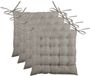Stof Textile stoelkussen BEA - 4x - beige - 40 x 40 x 4 cm