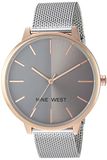 Nine West Dameshorloge van mesh, zilver/goud