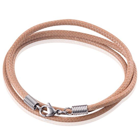 LGT JWLS LGT Jewels waxkoord ketting Lichtbruin - 2.5mm-65cm