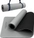 Unyqoos Wan GmbH Antislip Yogamat met Draagriem - Professionele Fitnessmat voor Thuis en Buiten, 6-8 mm Dikte, Rubber, Grijs/Zwart
