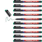 edding 140 S permanente pen - 10 stiften - groen - ronde punt 0,3 mm