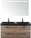 BES LED Seville Badmeubelset 120 cm - 2 Laden Tabacco - Wastafel Lucca Dubbel met Sence Spiegel