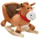 Syfax Hobbeldier paard met rugleuning 60x32x50 cm pluche bruin