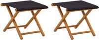 vidaXL Ligstoel 2 pcs massief eucalyptushout Zwart
