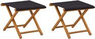 vidaXL Ligstoel 2 pcs massief eucalyptushout Zwart