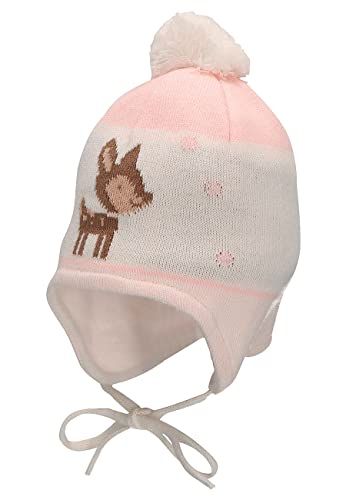 Sterntaler GOTS Pompon Beanie REH, Ecru, 49