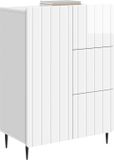vidaXL Dressoir Hoogglans Wit 66 x 34,5 x 91,5 cm Bewerkt hout