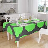 Bonamaison Tafelkleed, Anti-Mold, Sneldrogend, Waterdicht, 100% Polyester Tafellaken, Neon groene rook, 140 x 160 Cm