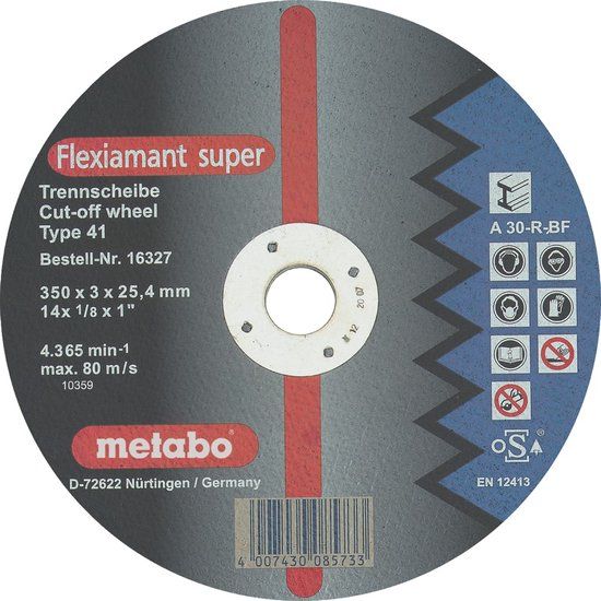 Metabo accessoires Metabo Doorslijpschijf Ø 300x2,5x25,4 staal Flexiamant super - 10 stuks