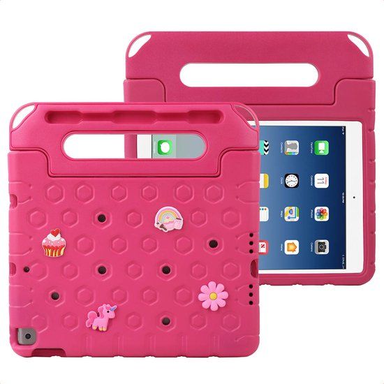 imoshion Tablet Hoes Kinderen - Geschikt voor iPad 9/8/7 10.2 inch - Kidsproof Kinder Hoes met dolls - Roze