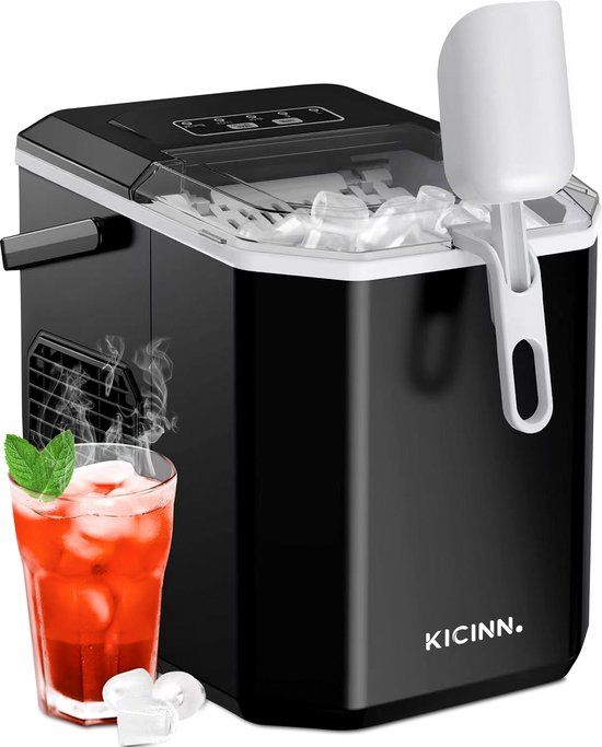 Kicinn IJsblokjesmachine - 12kg/24uur - Zelfreinigingsfunctie - Zwart