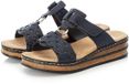Rieker dames pantoufles slip-on 629K9-14 bleu foncé