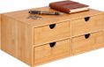 Merkloos Relaxdays Bureau organizer - met 4 lades - bamboe