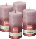 Bolsius - Rustieke kaars Shimmer - 4 Stuks - Fading Metallic Roze & Rood - 13cm - 60 branduren