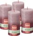 Bolsius - Rustieke kaars Shimmer - 4 Stuks - Fading Metallic Roze & Rood - 13cm - 60 branduren
