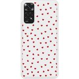 Redmi Bedrukt siliconen hoesje compatibel met Redmi Note 11 4G Pluie de Coeurs