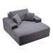 VEVOR Chaise Lounge Relaxbed 124 cm, Canapé-lit rembourré avec coussins décoratifs et accoudoirs, Canapé-lit à assise profonde pour salon/chambre à coucher, Fauteuil de relaxation en éponge haute élasticité