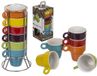 Set Out of the Blue KG Espresso kopjes - 6 stuks met houder - 50ml