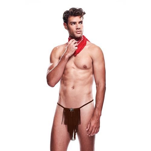 Envy Cowboy Set with String and Bandana - Brown