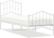 vidaXL Bedframe Metaal Wit 75x190 cm