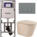 Geberit QeramiQ Dely Toiletset - Diepspoel - Rimless - Inbouwreservoir UP320 - Softclose Toiletzitting - Bedieningsplaat Licht Grijs