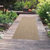Tapis d'intérieur et d'extérieur beige/brun, dimensions : 80 x 250 cm