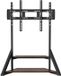 Happiq Support TV moderne 65-100 pouces - Design unique - Support au sol - Debout - Robuste - Réglable en hauteur - Brun/Noir