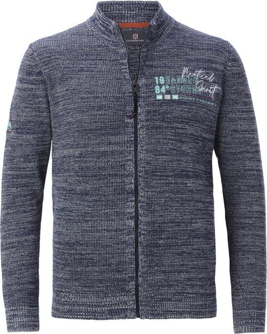 Jan Vanderstorm heren Vest - 56/58 - blauw - Katoen - Plus Size