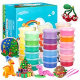 LCHM Magic Clay 36 kleuren, luchtdrogende klei, ultralichte modelleerklei, doe-het-zelf creatieve modelleerdeeg met projectboekje en modelleergereedschap, beste verjaardag kinderen
