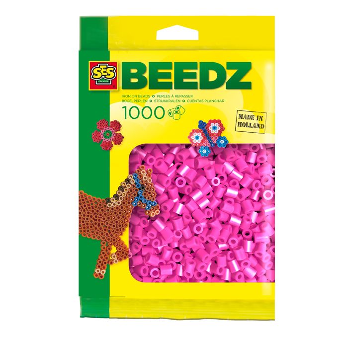 SES Creative ses Beedz Strijkkralen 1000 neon roze