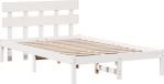 vidaXL Bedframe met hoofdeinde, wit, 120 x 200 cm, massief grenenhout