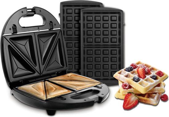 Proline wafel/tosti maker SW4 - 750W - Zwart