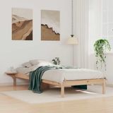 Maison Exclusive - Cadre de lit avec tables de chevet Nature 90 x 220 cm