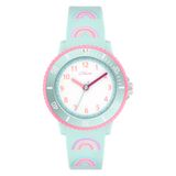 s.Oliver Kinderhorloge - rond - blauw - 38 mm - plastic horloge met kwartsuurwerk op siliconen band met gesp - analoog polshorloge - 5 ATM waterdicht - krasbestendig