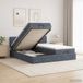 vidaXL Ottoman bed met matras en hoofdeinde, 2 stuks, donkergrijs, fluweel