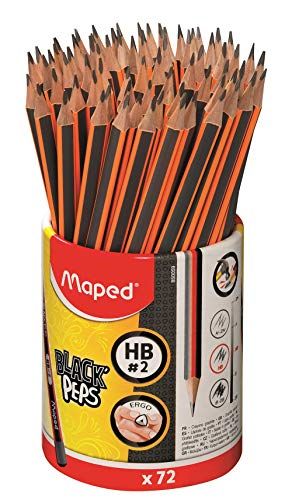 Maped Potlood in beker Display - Zwart