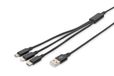 Digitus AK-300160-010-S Câble USB 1 m USB A USB C 10 W Noir