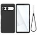 Sony Coque Sony Xperia 10 VII en silicone liquide avec dragonne - Noir