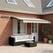 Maison Exclusive - Pare-soleil électrique, 4,5 x 3 mètre, rayé gris clair et blanc