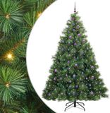 vidaXL Kunstkerstboom met 300 LED-lampjes, groen, 240 cm, gemaakt van PE en PVC