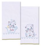 Design Works Handdoeken voor borduurwerk, polykatoen, kittens, 17" X 30"