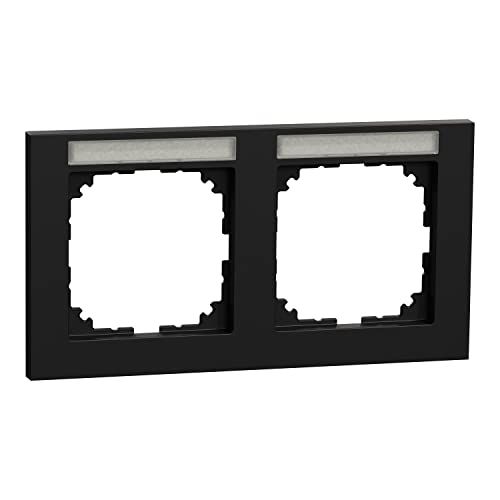 Merten M-Pure-frame, van gerecycled oceaanplastic materiaal, 5-voudig, mat zwart, IP20, IK03, MEG4050-3603