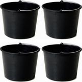 Merkloos Bouwemmers - Set van 4x stuks - Specie emmers - 20 liter - met maatverdeling.