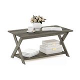 Furinno Moderne Simplistische Criss-Crossed Salontafel, Franse Eik