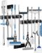 Unyqoos® Wandbezemhouder met 5 houders en 6 haken