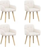 vidaXL Eetstoelen 4 stuks Bouclé Crèmekleurig 59 x 56,5 x 85 cm