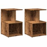 VidaXL Nachtkastjes 2 stuks oud hout 35x35x55 cm bewerkt hout