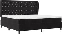 vidaXL Boxspringbed met matras, Zwart, 200 x 200 cm