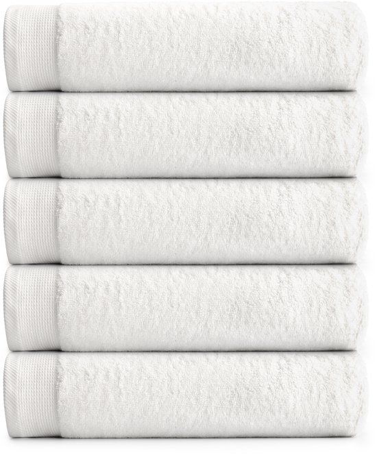 RELAKZ - Handdoeken Set 7 Stuks - 50x100 cm - Wit - 700 GSM - Katoen - Luxe, Zacht en Hoog Absorberend