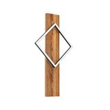 EGLO Boyal Led-wandlamp voor binnen, wandlamp met houten balken, ganglamp | muur van rustiek hout en zwart metaal, wandspot FSC-gecertificeerd, warmwit, 56 cm
